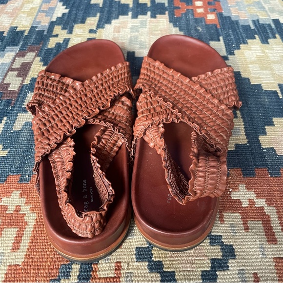 Rag and Bone Bailey Sandal Redwood Leather Strappy Slingback Sandal - Picture 5 of 9